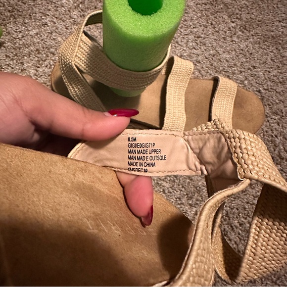 ESPIRIT Gigi Platform Walking Sandals Size 8.5 Beige Tan Manmade Woven Straw - Picture 7 of 8